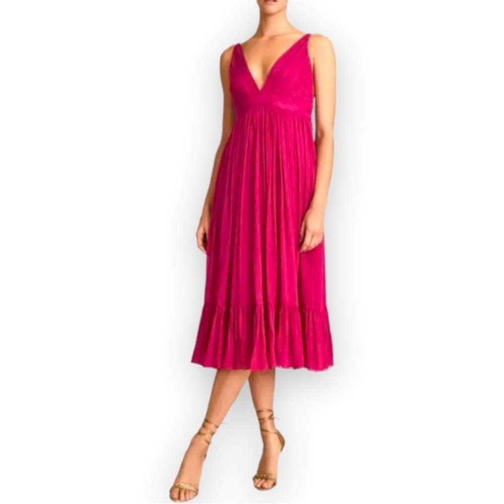 Reiss Marie Tonal Stripe Plunge Neck Dress Size 4